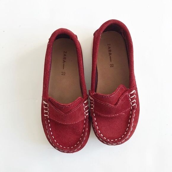 ZARA maroon suede loafers VGUC size 22(6) - Picture 3 of 7
